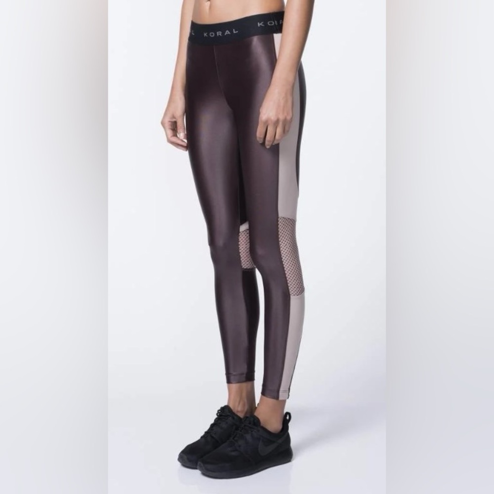 Koral Emblem Cropped Legging - Bisque/Bordeaux | Medium - Picture 4 of 9